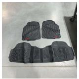 3 Piece Motor Trend Rubber Floor Mat Set