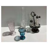 Antique Castor Set and Various Glassware