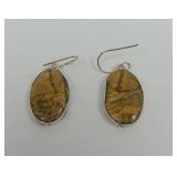 Sterling Silver Picture Jasper Earrings