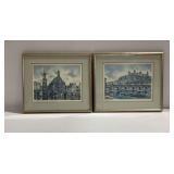 (2) Framed Maurice Legendre Prints of German Cityscapes