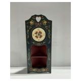 Painted Wooden Floral Wall Clock