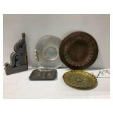 (4) Decorative Trays with Wooden Corbel