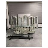 Ornate Silver Finish Bedroom Furniture Components... Repair needed on all pieces.