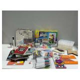 Various Craft Supplies and Books: Beads, Coloring Books, Colored Pencils, and More