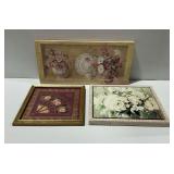 (3) Floral Wall Art Pieces