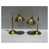 (2) Hearth and Hand Brass Finish Table Lamps... Adjustable Height