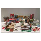 Holiday Decor and Craft Lot with Avon Plates and Hallmark Candles