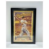 Framed Stan Musial Busch Beer Advertising Poster