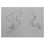 (2) 18 in. Sterling Silver Ball Chain Necklaces