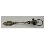 Scandinavian Silver Spoon with Floral Basket Handle