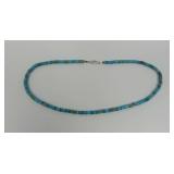 Turquoise Bead Necklace with Metal Clasp