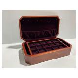Wooden Jewelry Box with Purple Velvet Interior