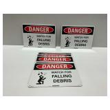 (8) Danger Watch For Falling Debris Metal Safety Signs