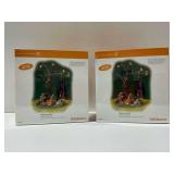 (2) Department 56 Halloween Village Accessories Rock A Bye Vampire Sets