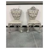 (2) Rococo Style Carved Wooden Accent Chairs...damaged