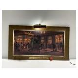 Framed Pabst Beer Advertising Print with Attached Light
