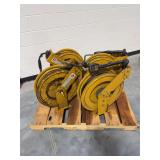 (4) Graco Model 224058 Industrial Hose Reels with Digital Meters