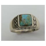 Sterling Silver Ring with Turquoise Stone and Size 11 Tag