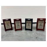 (4) Wooden Wet Floor Caution Signs