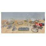 Clear Glass Tableware with Bowls and Candlesticks