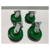(4) Albion Industrial Swivel Casters with Green Wheels