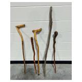 (5) Handcrafted Wooden Walking Sticks