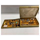 Costume Jewelry Assortment and Partitioned Jewelry Box
