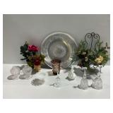 Glassware and Floral Home Decor