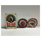 Red Man Chewing Tobacco and Gasoline Advertising Signs
