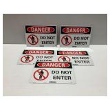(5) Danger Do Not Enter Tin Signs
