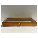 Wooden Display Case with Glass Lid