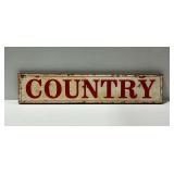 Wooden "Country" Sign