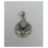 Larimar and Sterling Silver Pendant