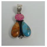 Sterling Silver Multi Stone Pendant