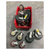 Various Caster Wheels in Bin