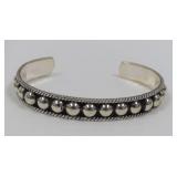Sterling Silver Beaded Cuff Bracelet