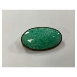 1950s Copper and Green Aventurine Brooch