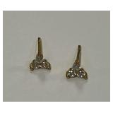14K Gold CZ Stud Earrings