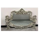 Ornate Silver Color Wall Mirror... some damage/see photos
