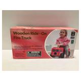New Wooden Ride-On Fire Truck Toy Lot