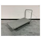 Gray Utility Cart with Handle and Casters