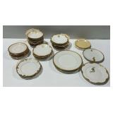 Mixed European Porcelain Dinnerware Lot with Monograms