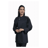 Lycra Hidden-Snap Chef Coat, Long Sleeve with Black Wicking Style: U0721HC Color: Black Sizes: Assorted