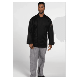 Endeavor Zip Chef Coat with Mesh Style: U0704 Color: Black Size: XL