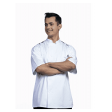 Lycra Double-Pocket Chef Coat, Short Sleeve with Black Wicking Style: U0717HC Color: White Sizes: Assorted