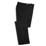 Assorted Adjustable Double-Pleated Polyester Pants with Satin Stripe in Black  Style: 3034P-B  Color: Black  Sizes: 20, 22, 24 & 28