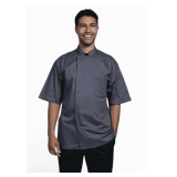 Lycra Double-Pocket Chef Coat, Short Sleeve with Mesh Back Style: U0717 Color: Slate Sizes: Assorted