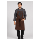 Pencil Patch Pocket Bib Apron Style: U3004 Colors: Brown / Khaki