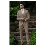Mens Vest 85% Poly / 13% Viscose / 2% Spandex - Style: 4374VS Colors: Taupe & Violet ... Stock photo is to show Taupe color, not the vest