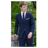 Stretch 2-Button Notch Suit - Style: 4545C-37R Color: Navy Sizes: Assorted